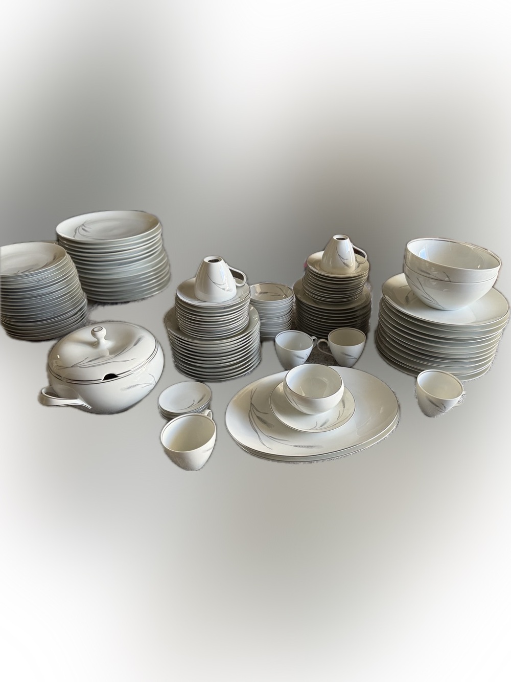 Johann Haviland Bavaria Germany Silver Wheat China Set